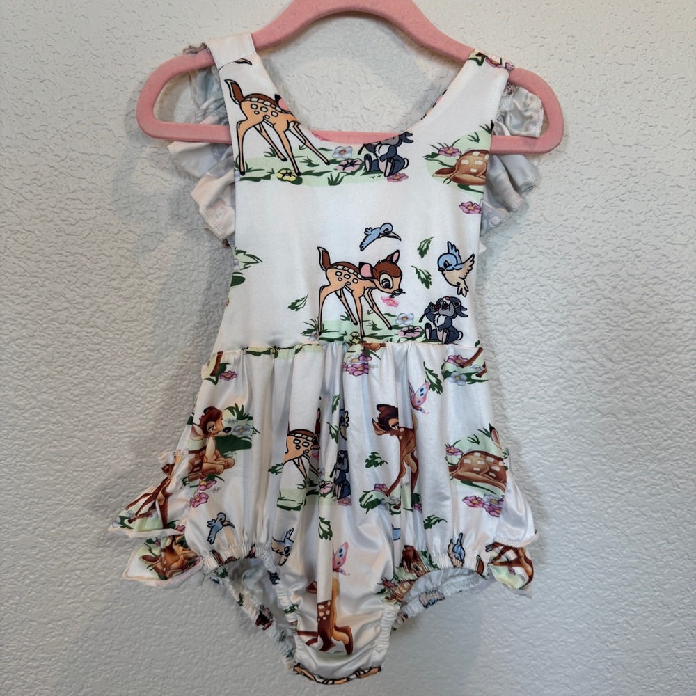Adorable Bambi Print Baby Romper